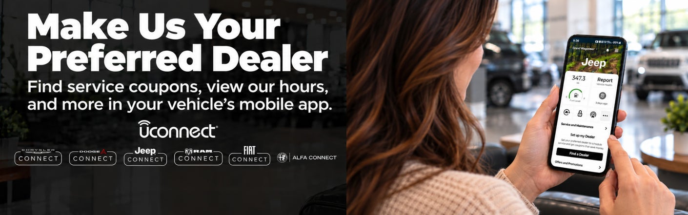uconnect® make us your preferred dealer | Criswell Chrysler Jeep Dodge Ram FIAT in Gaithersburg MD