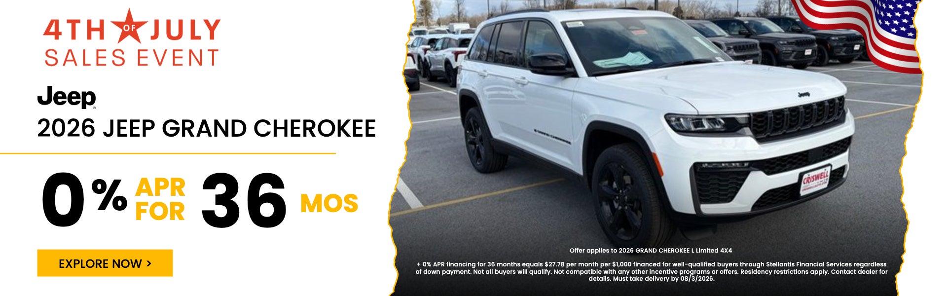 2026 Jeep Grand Cherokee 0% APR for 36 Mos